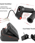72V 3000W Brushless Motor Kit With 24 MOSFET 50A Controller And Throttle Pedal, showing handlebar and foot pedal design.