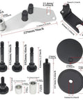 ZKTOOL vacuum pump sealing cover remover installer kit for BMW N53/N54/N55 engines; metal plate, fork tool, bolts.
