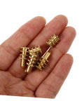 Heavy Duty Copper Dowel Table Leaf Hardware Set With Bolt Sleeve Connectors And Fasteners For Replacing Table Leaves And Cabinet Hardware Spares Lifetime Parts DIY Friendly And Built To Last, brass connectors in hand