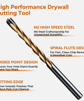 50 Piece Set Of 1/8 Inch Spiral Drywall Router Bits With Left Hand Rotation For Rapid Dust Control and Precision Tracking Engineered To Glide Through Sheetrock Like Butter While Minimizing Vibration And Delivering Professional Cuts Every Single Gig High performance drywall cutting tool made of M2 high speed steel.