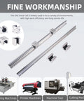Rock Solid Heavy Duty Linear Rail Kit SBR20 300mm Rails With 4 Blocks For Smooth CNC Motion, illustrated uses in engraving and printing