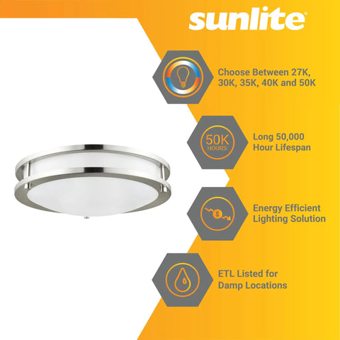 18 Inch LED Flush Mount Ceiling Light Dimmable And Color Selectable 2700K To 5000K 28W 1960 Lumens ETL Listed For Home And Office