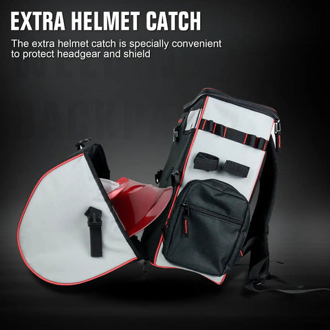 Rugged Detachable Welding Tools Backpack Large Capacity Waterproof Gear Bag For Welders With 11 Pockets Helmet Catch And 600D Construction
