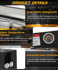 Heavy Duty Electric Pvc Conduit Heater With Temp Control And Safety Shutoff For 1/2 To 2 Inch Pipes showing dual safety safeguards and temperature gauge.