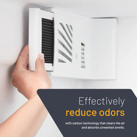 Installing Refrigerator Air Filter 2 Pack Replacement For Frigidaire PureAir Ultra PAULTRA with carbon filtration for odor reduction.