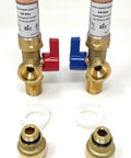 Washing Machine Valve With Water Hammer Arrestor And Push Fit Three Quarter Inch MHT No Fuss Easy Install Kit for quiet plumbing