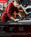 Mechanic performing compatibility check for Hydraulic Power Steering Rack And Pinion Assembly For Toyota Highlander 2001 2007 And Lexus RX330 2004 2006 And RX350 2007 2009 Direct Fit New Unit Leak Resistant Ready To Install.