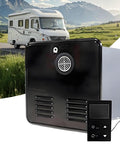 12V Gas Tankless Water Heater For Van Life And Overlanding Rigs With Smart Digital LCD Thermostat showcasing sleek design and LCD control