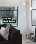 Tree Floor Lamp For Living Rooms And Offices, Dimmable LED Spotlight Tall Lamp With Adjustable Panels beside a black sofa.
