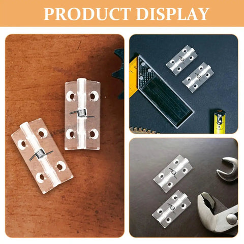 Acrylic Hidden Door Hinges Self Closing With Spring Loaded Concealed Shaft For Cabinets And Furniture, 45x35mm on display