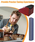 Guitar Luthier Tool Kit For Pro DIY Setup And Repair Leveling Beam Reinforcement File Neck Bracket visible with craftsman at work