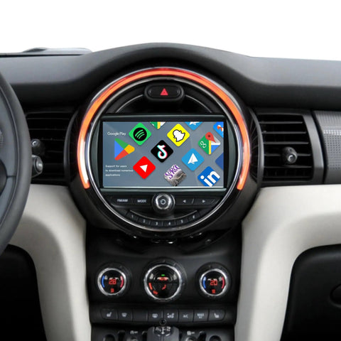 Mini Cooper 7 Inch Touch Screen Upgrade With Wireless CarPlay And Android Auto For F54 F55 F56 F57 F60 2013 To 2024 NBT System Full Screen Mirroring Google Maps Reverse Camera, dashboard view