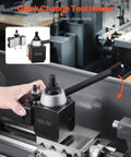 8-Piece Quick Change Tool Post Set For 10 To 15 Inch Lathes With Lathe Tool Holders And Turning Tool Holder Accessories in use