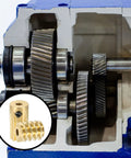 Worm Gear Set 10T 0.5 Module Ten To One Reduction Right Rotation Drive Gear Box Brass Gear 2mm Bore Brass Rod 1.98mm Bore Gear And Worm Included For Small Machinery DIY Projects in gearbox