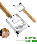 Adjustable Honey Uncapping Fork With Stainless Steel Blade And Wooden Handle For Beekeeping Enthusiasts, Quick Honey Harvest tool