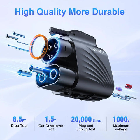 Upgraded Nacs To Ccs1 Supercharger Adapter With Heavy Duty 500 Amp 250 Kw Connector showing durable design and performance metrics.
