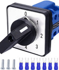 5 Position Changeover Selector Switch LW26-20-4/2 Latching Rotary Cam Controller With 8 Terminals, 550V 20A, front view