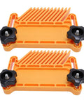 Heavy Duty Featherboard Set For Table And Band Saws That Lock Your Boards Down to Crush Kickback, featuring orange ABS with black knobs.