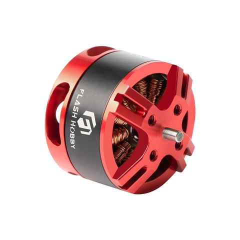 BE1806 2300KV Brushless Motor Race Edition for Micro Quadcopters in red and black, showing detailed casing and shaft.