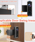 Anti-Theft Video Doorbell Mount For E340 With No Drill Adjustable Bracket And Tamper-Proof Screws on inward-swing door