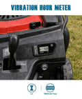 LCD Vibration Hour Counter For Outdoor Power Equipment With Wireless Induction Adjustable Vibration Frequency Three Sensitivity Modes SEN 1 2 3 Cordless Dual Time Recording No Fuss Setup Black mounted on mower panel