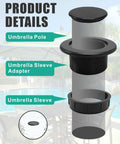 Two Pack Thicker Patio Table Umbrella Hole Ring Plug Caps Outdoor Parasol Hole Covers Inserts Stabilize Wind Prevent Scratches And Table Swing Fits Two Inch Holes Durable Backyard Table Accessory product diagram
