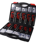 261 Piece Thread Repair Kit with Metric and Imperial self-tapping inserts, taps, and drill bits shown in a black case.