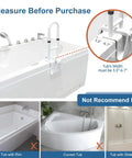 Adjustable Bathtub Safety Rail For Seniors And Caregivers, Rock Solid Tub Grab Bar For Bathroom, Stable Floor Mount in White