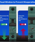 DC 1 Pole Miniature Circuit Breaker For Solar Panel 250V 20A With Instant Trip DIN Rail Mount showing on/off status window