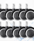 Caster Wheels Nylon Inch 10pcs Universal Grey for Sofa Chair showing 10 durable grey and black replacement wheels for easy mobility.