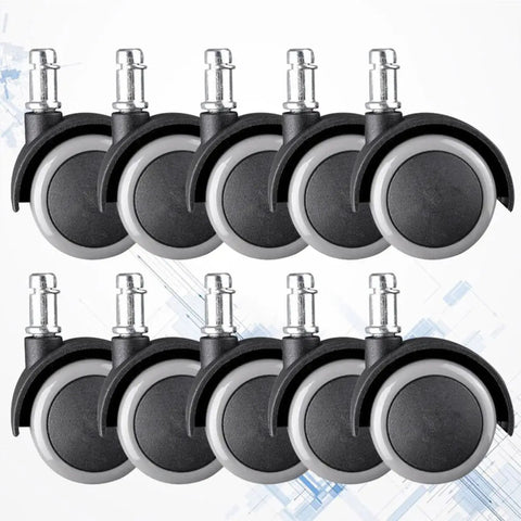 Caster Wheels Nylon Inch 10pcs Universal Grey for Sofa Chair showing 10 durable grey and black replacement wheels for easy mobility.