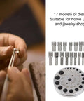 Circle Round Disc Cutter Set 17Pcs Pro Grade Steel Jewelry Making Kit for cutting metal discs and forming pendants and charms