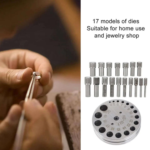 Circle Round Disc Cutter Set 17Pcs Pro Grade Steel Jewelry Making Kit for cutting metal discs and forming pendants and charms