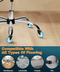 Universal 3-Inch Heavy-Duty Chair Casters With Precision Ball Bearings For All Floor Surfaces shown on office chair