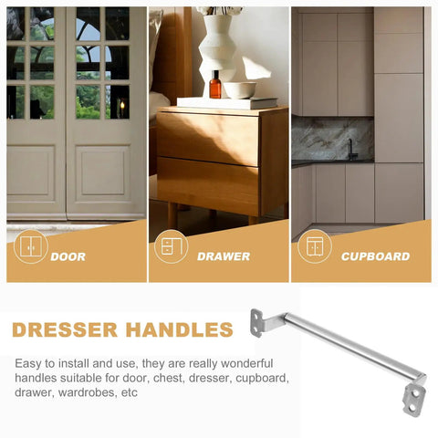 Stainless Steel Cabinet Pull Handles Round Drawer Pulls For Wardrobe Closet Doors Large Size Furniture Hardware