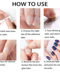 Step-by-step guide for using Pro DIY Nail Kit With 288 Double Sided Adhesive Nail Tabs 12 Sheets Waterproof Breathable Transparent Jelly Stickers.