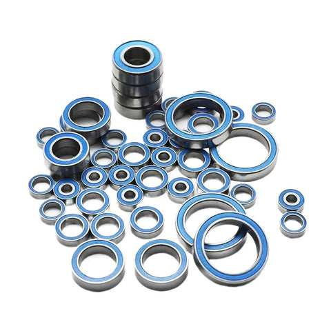 10 Pcs Rubber Sealed Miniature Ball Bearings Kit Featuring Sizes 2x6x3mm, 5x10x4mm, 5x11x4mm, 6x12x4mm, And 12x18x4mm For Small Motors, RC Cars, Drones, And Hobby Projects, assorted blue-sealed steel bearings