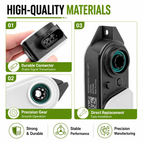 Front Grille Active Aero Shutter Actuator Motor Direct Replacement For 84375398 close-up showing durable connector and precision gear.