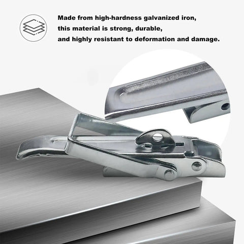 Heavy Duty Two Piece Trailer Lift Gate Latch Kit Hella Tough Galvanized Steel Cargo Door Locks For Rv Camper showcasing durable iron construction.