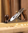 CSP4 No 4 Smoothing Plane For Cabinet Work And General Joinery Cast Iron Body Precision Milled Base on wood surface, side view