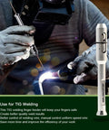 Pro Grade TIG Wire Feeder Pen For Precise Filler Rod Control, Aluminum Rod Holder For 1.0-3.2mm Wire in use during welding