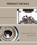 Electric Coffee Bean Roaster With Dual Roast And Cool Functions Automatic Hot Air Burner For Fresh Morning Brews showing transparent window and separated shells from beans.