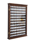 Roomy 120 Ball Golf Ball Display Case With UV Protection And Lockable Beech Wood Cabinet In Walnut Finish Ideal For Collectors And Golfers