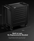 Heavy Duty Rolling 7-Drawer Tool Chest With Lock And Key, Brake Wheels, And Powder Coated 0.8mm Cold Rolled Steel, 34.2W X 18.1D X 37.4H Inches, Sturdy Garage Shop Storage Cabinet For Tools And Gear, black 7-drawer view