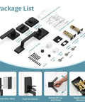 Heavy Duty Matte Black Front Door Lock Set With Deadbolt Modern Exterior Door Handle Reversible package contents overview