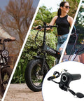 Top Shelf Rubber Twist Throttle Grip With Two Keys Waterproof Ebike Accelerator Handle And Speed Controller view with bikes and key.