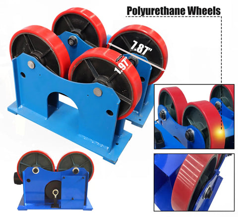 Pipe Welding Rotator For Tanks And Pipes, 2204 Lb Turning Rolls With Linkage, 7.87 in PU coated wheels
