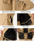 Unisex Waterproof Snow Ski Jacket With Fleece Lining Warm Insulated Winter Coat showing pockets, zippers, and fleece lining details.