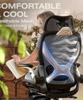 X100 Ergonomic Mesh Office Chair With Footrest For All Day Comfort In Home Office And Gaming, showing lumbar support and design