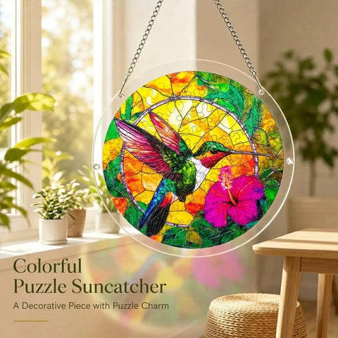 Colorful 83 Piece Little Bird Suncatcher Puzzle Kit For Doors Garden And Window Hanging Dope DIY Suncatcher Kit For Adults